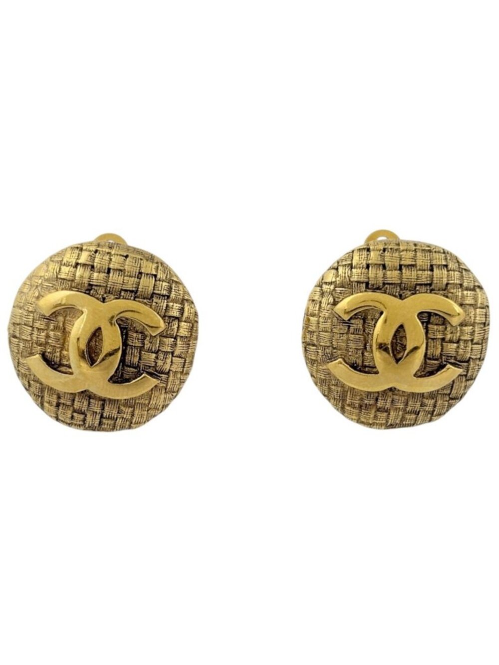 Chanel Earrings CC Logo Gold Plated